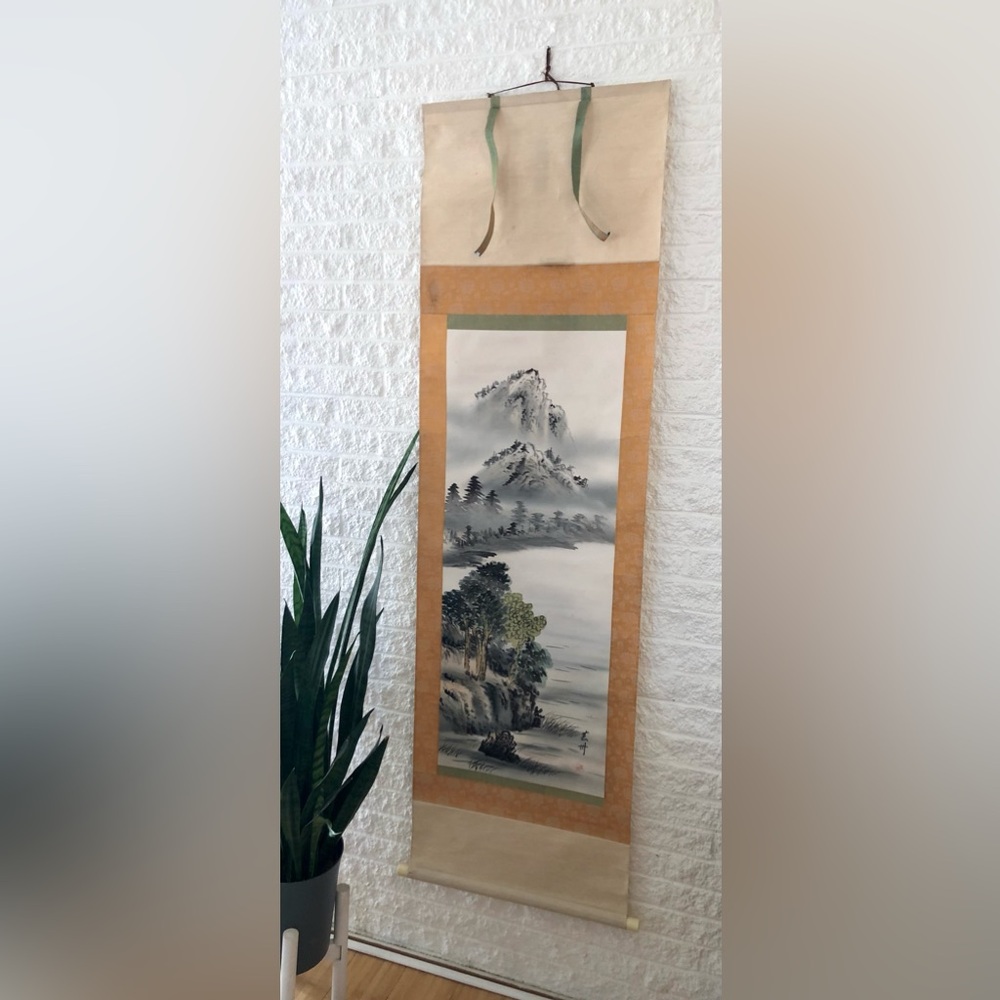 Vintage Asian Hanging Scroll Artwork